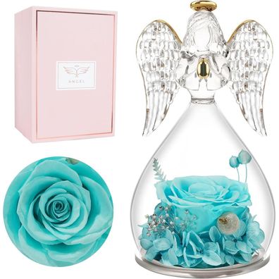 Miofula Ewige Rose Engel Figur Geschenk für Frauen, Geburtstagsgeschenk für