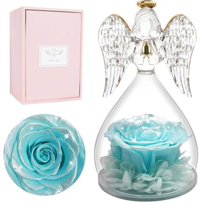 Miofula Ewige Rose Engel Figur Geschenk für Frauen, Geburtstagsgeschenk für