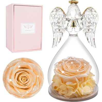 Miofula Ewige Rose Engel Figur Geschenk für Frauen, Geburtstagsgeschenk für