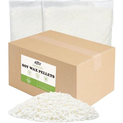 BOYUJK Sojawachs für Kerzen gießen, 10KG - 100% natürlich, biologisch, ohne