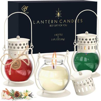 Funxim Duftkerzen Geschenkset (3 x 3.5oz) - Sojawachs Aromatherapie Kerzen in