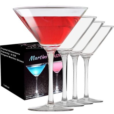 Paracity Martini-Gläser 4er-Set Coupé-Gläser für Cocktails, Martinis