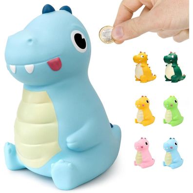LEcylankEr Dinosaurier Spardose für Kinder - Sicheres PVC-Material, Blau