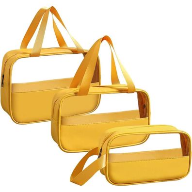 LEcylankEr Kosmetiktasche Transparent 3er Set - Wasserdichtes PVC Kulturbeutel