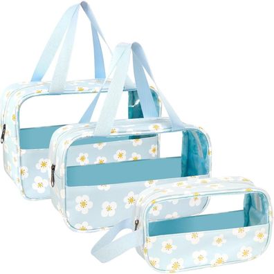 LEcylankEr Transparente Kosmetiktasche 3er Set, Wasserdichtes PVC Make-up