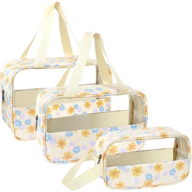 LEcylankEr Kosmetiktasche Transparent 3er Set, Wasserdicht PVC Kulturbeutel für