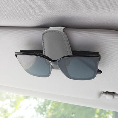 Tiesome Magnetischer Leder Sonnenbrillenhalter für Auto Sonnenblende