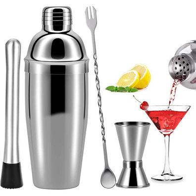 Beoiuczzy Cocktailshaker Set Edelstahl 750ML, 4-teiliges Bar Zubehör Kit für