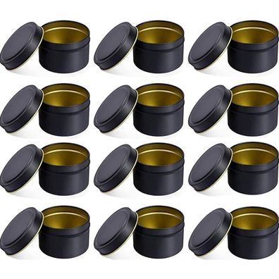 Beoiuczzy 12er Set Kerzendosen 120 ml, runde Metalldosen mit Schraubdeckel für