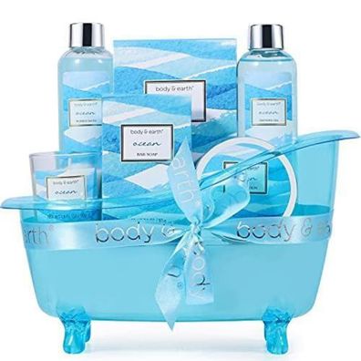 BODY & EARTH Badeset Ozeanduft Geschenkset für Frauen - Wellness & Entspannung