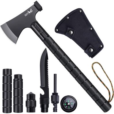 Golden Bird 9-in-1 Survival Axt Set, Camping Multitool mit Hammer, Messer