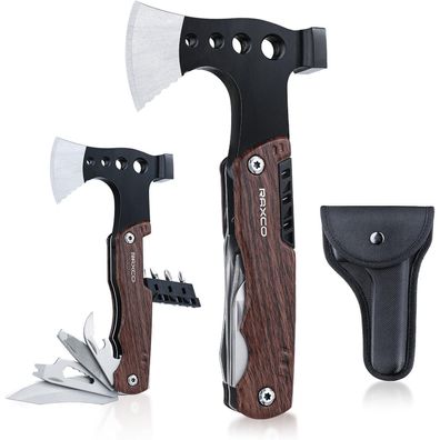 Raxco Survival Axt - 8-in-1 Multifunktionswerkzeug Handbeil für Outdoor Camping