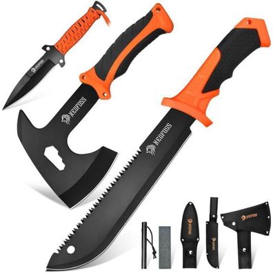 Nedfoss Survival Set: Machete (38.5cm), Outdoor Axt & Messer (25.3cm) mit