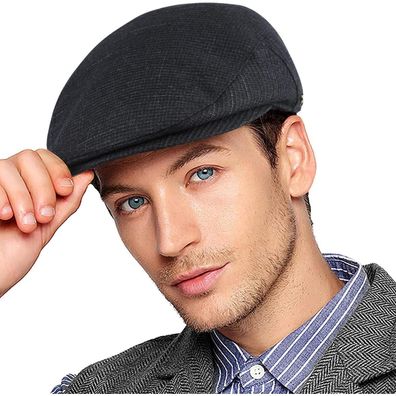 Wantonfy Herren Barett Cap Schiebermütze Gatsby Stil 1920 Kostüm Accessoire
