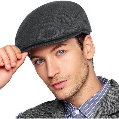 Wantonfy Herren Barett Cap Gatsby Stil Schirmmütze Newsboy Flat Cap Baskenmütze