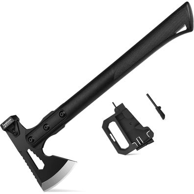 Japaknives Survival Axt 5-in-1 Camping Beil Spaltaxt für Holz 37CM