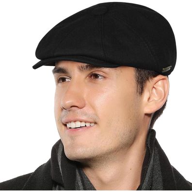 Superora Herren Schiebermütze Fischgräten Tweed Flatcap Newsboy Cap