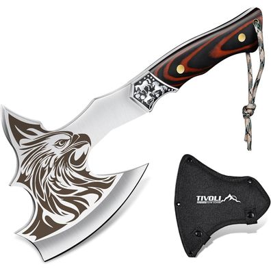 TIVOLI Spaltaxt Survival Outdoor Camping Beil Full Tang Freizeitbeil Handbeil