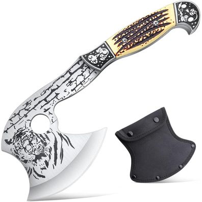SMITH CHU Survival Axt Wikinger Axt, Camping Beil, Handbeil mit Geschenkbox für