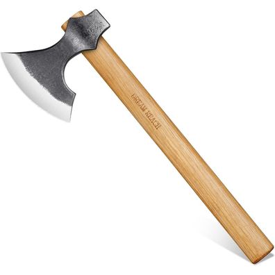 Dream Reach Kleine Wikinger Axt mit geradem Holzgriff - Ideal zum Holz spalten