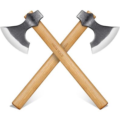 Dream Reach Beil Axt Set (2 Stück) - Handgeschmiedete Wikingeräxte für Outdoor