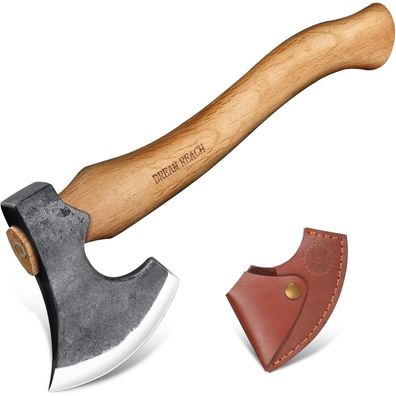 Dream Reach Kleine Outdoor Camping Axt mit Scheide und Holzgriff, ideal für