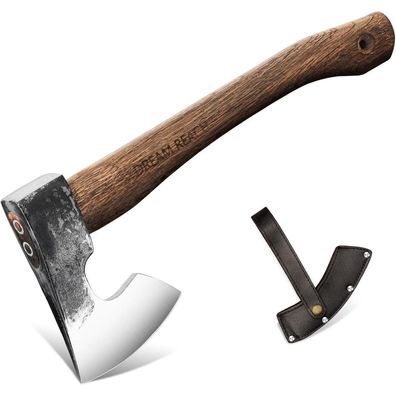 Dream Reach Wikinger Axt - Handgeschmiedet Outdoor Survival Axt mit Leder