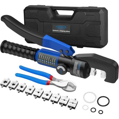 Vorxeon 8 Ton Hydraulische Crimpzange Presszange 4-70 mm² mit 9 Crimpformen und