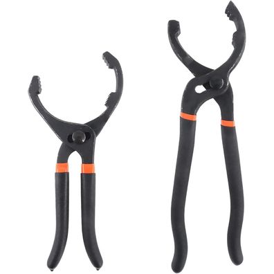 Swpeet 2-teiliges Set Universal verstellbare Ölfilterzange 10" & 12" mit langem