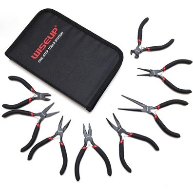 WISEUP 8-teiliges Mini-Zangen-Set für Basteln, Elektronik und