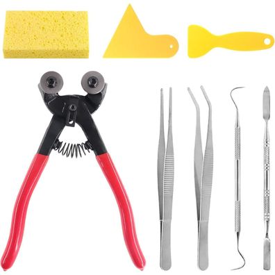Swpeet 8-teiliges Mosaik Werkzeug Set mit Zange, Rollschneider, Schaber
