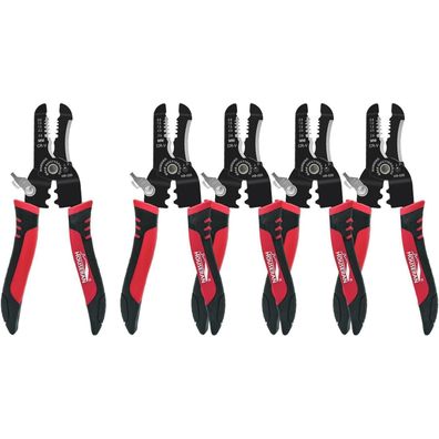 Houseran Abisolierzange 5 Stück, 10-22 AWG, Crimpzange mit Komfort-Griff zum