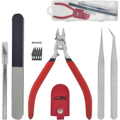 Houseran Modellbau Werkzeug Set, 9-teilig, CRV Zange, Zubehör für Hobby und