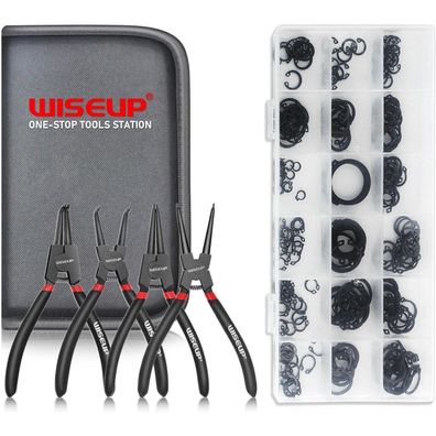 WISEUP Sicherungsringzangen 170mm Gerade für interne und externe Sprengringe
