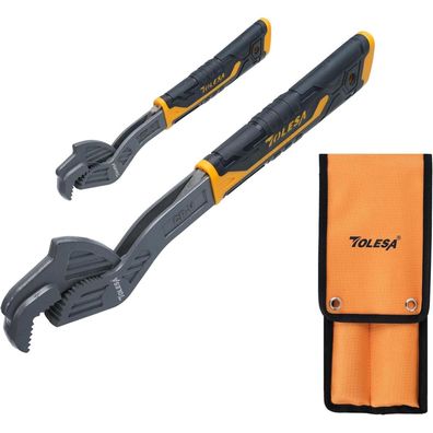 TOLESA Universal Rohrzange 2er Pack, CR-V Stahl, Selbsteinstellend, 9-43mm