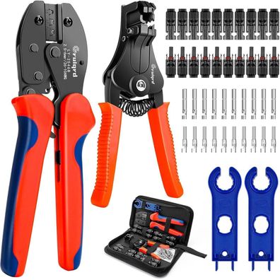 Gruiqrd Solar Crimpzange Set für 2.5/4/6mm² PV Kabel mit Abisolierzange und 20