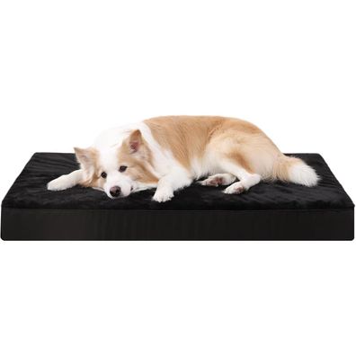 KSIIA Orthopädisches Hundebett XXL 120x75x9cm Schwarz, Waschbar, Abnehmbarer