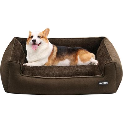 HMTOPE Hundebett, Hundesofa, Hundekissen, Hundekörbchen - Abnehmbar & Waschbar