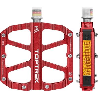 toptrek Fahrradpedale MTB mit StVZO Zulassung, CNC Aluminium, rutschfest, 3