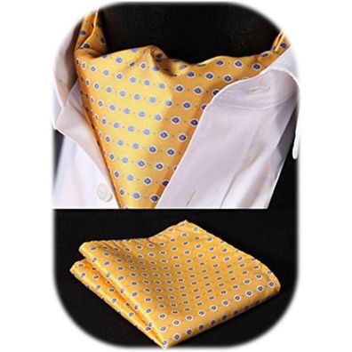 Hisdern Herren Krawattenschal Set Paisley Blumen Halstuch mit Einstecktuch