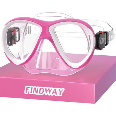 Findway Kinder Taucherbrille mit 180° Panorama, verstellbarem Silikonband