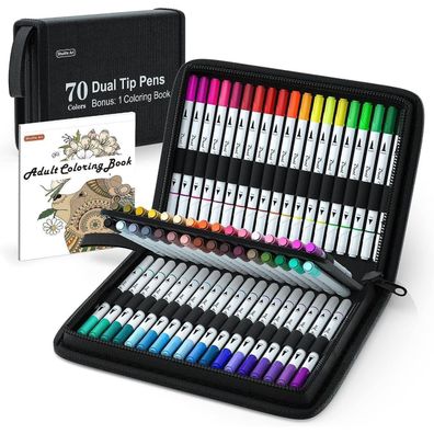 Shuttle Art Dual Brush Pens, 70 bunte Pinselstifte mit weicher Spitze und