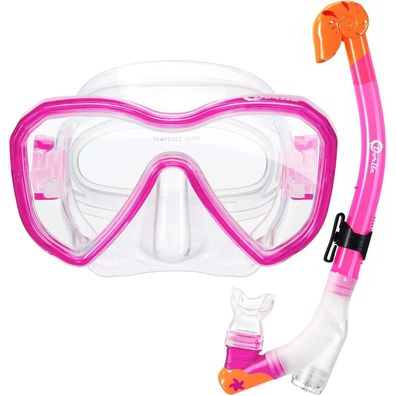 Dorlle Kinder Schnorchelset mit 3-Kanal Dry Schnorchel und Anti-Leck Anti-Fog