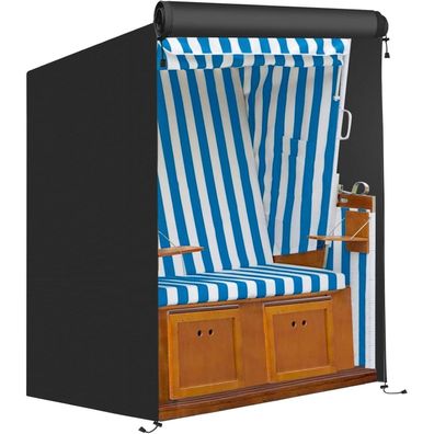 FINEW Strandkorb Schutzhülle Winterfest 120x90x155/140cm, 600D Oxford Gewebe