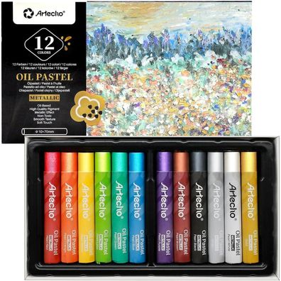 Artecho Ölpastell-Set: 12 Metallic-Farben für Künstler und Bastler