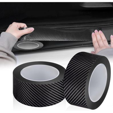 Einesin Auto Einstiegsleisten Schutz 5cm x 10m, Carbon Optik, Selbstklebend