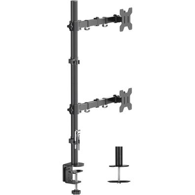 Suptek Monitor Halterung für 2 Monitore übereinander, 80cm hoch, verstellbar