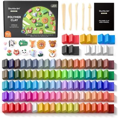 Shuttle Art Polymer Clay Set, 117 Teile Modelliermasse ofenhärtend mit 112