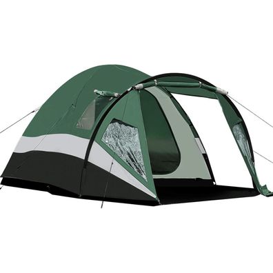 Portal Kuppelzelt XXL für 4 Personen mit 180cm Stehhöhe, Vorraum und Seitentür