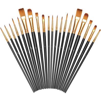 Vicloon 20 Stück Pinselset, Nylon Pinsel für Acryl- und Ölfarben